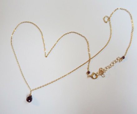 Garnet Necklace with K14 Gold Filled 4