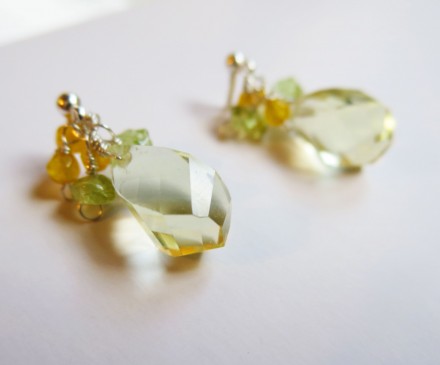 Lemon quartz earrings with Silver 925 1