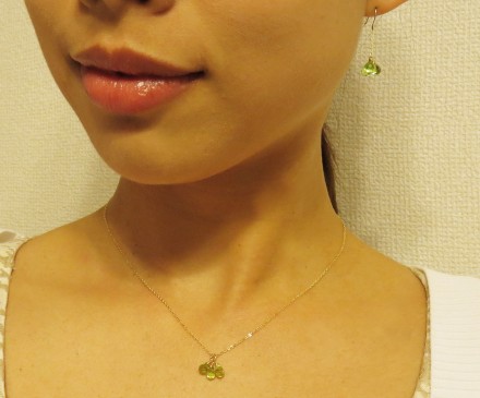 Peridot earrings with K10 gold 3