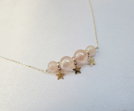 Rose Quartz Necklace with Silver 3