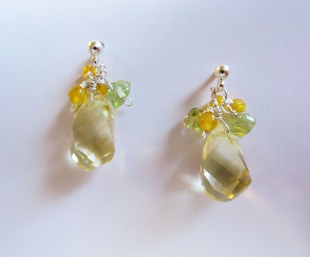 Lemon quartz earrings with Silver 925 3
