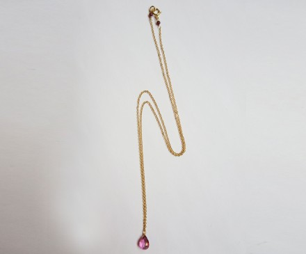 Pink Topaz necklace WITH K14 GOLD FILLED 3