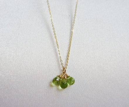 PERIDOT Necklace WITH K14 GOLD Filled 2