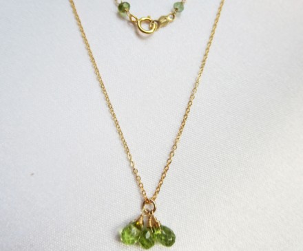 PERIDOT Necklace WITH K14 GOLD Filled 3