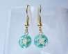 Turquoise & shell earrings with resin 1