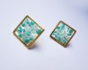 Turquoise & Shell earrings with Resin – Square – 2