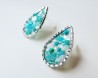 Turquoise & Shell earrings with Resin – Pear – 1