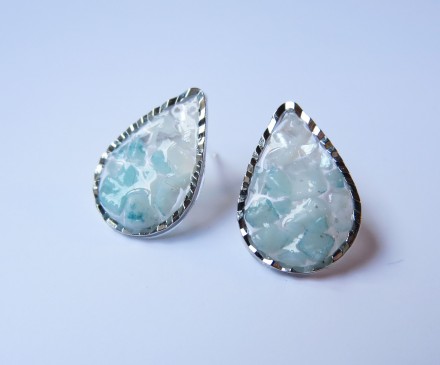 Amazonite & Shell earrings with Resin 2