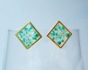 Turquoise & Shell earrings with Resin – Square – 3