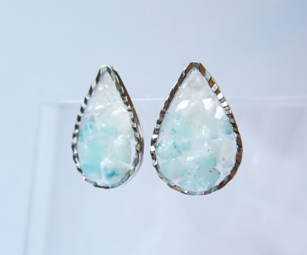Amazonite & Shell earrings with Resin 3