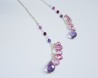 Pink topaz & Amethyst earrings with sterling silver 2