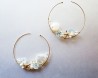 White shell & Sky blue topaz earrings with K10 Yellow Gold 4