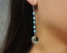 Turquoise & Blue quartz earrings with sterling silver 3