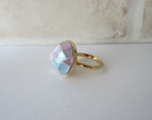 blue pink shell ring