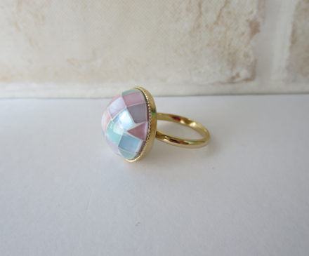 Blue & pink shell ring 1