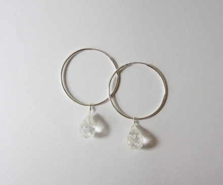 quartz silver hoop earrings 2