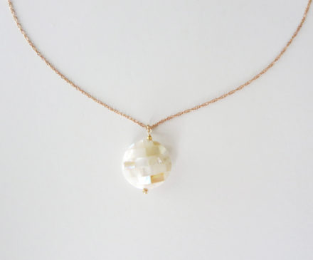 k14 gold filled white shell necklace 1