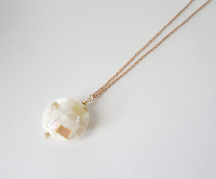 k14 gold filled white shell necklace 2